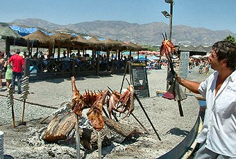 Barbecue on the beach at Salobreña, Penon Beach