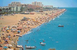 The beach and promenade at Salobrena